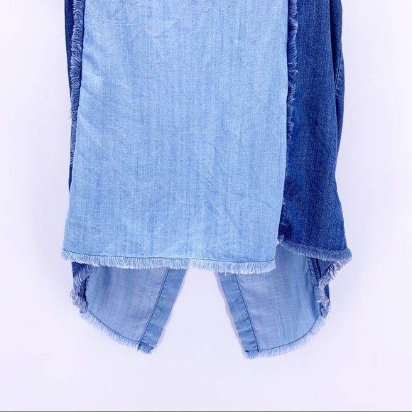 Anthro Cloth + Stone Chambray Open Back Tank Top - Picture 3 of 6